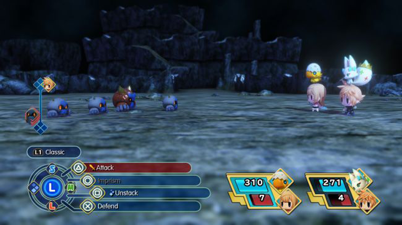 This battle is using the Normal mode menu but hitting L2 can toggle it instantly.